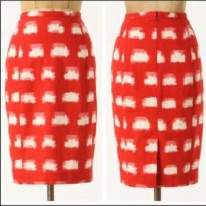 Anthropologie Red Ackerman Skirt